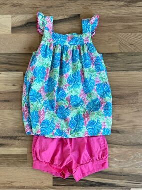 Classic Whimsy Tropical Print Tank and Shorts Set
